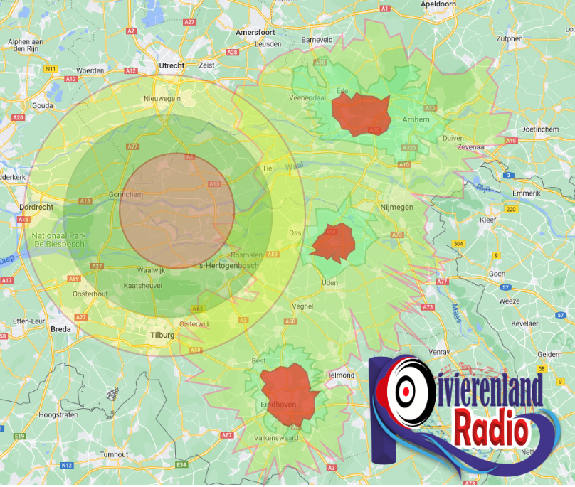 Uitzendgebied Rivierenland Radio op Dab+